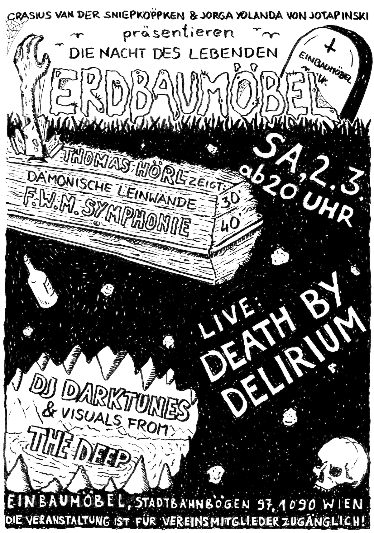 Flyer for the screening at Einbaumöbel